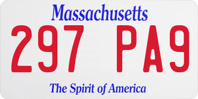 MA license plate 297PA9