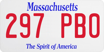 MA license plate 297PB0