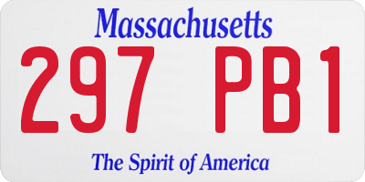 MA license plate 297PB1