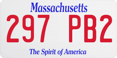 MA license plate 297PB2