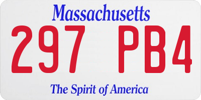 MA license plate 297PB4