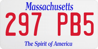 MA license plate 297PB5