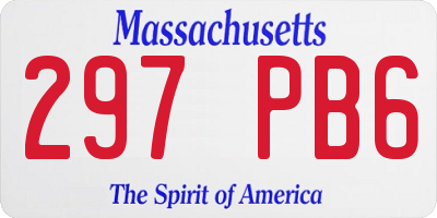 MA license plate 297PB6