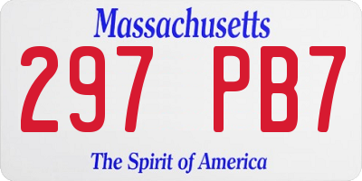 MA license plate 297PB7