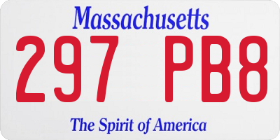 MA license plate 297PB8