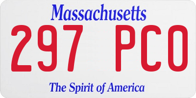 MA license plate 297PC0