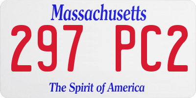 MA license plate 297PC2