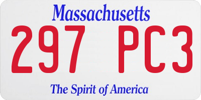 MA license plate 297PC3