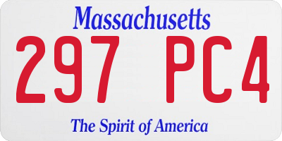 MA license plate 297PC4