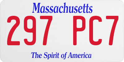MA license plate 297PC7