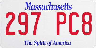 MA license plate 297PC8