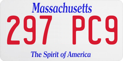 MA license plate 297PC9
