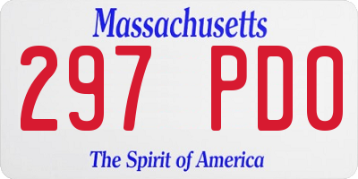 MA license plate 297PD0