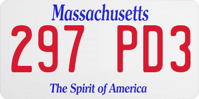 MA license plate 297PD3