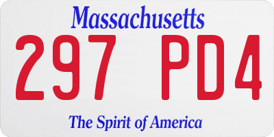 MA license plate 297PD4