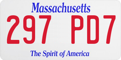 MA license plate 297PD7