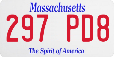 MA license plate 297PD8