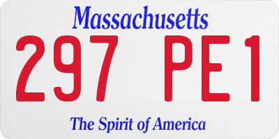 MA license plate 297PE1