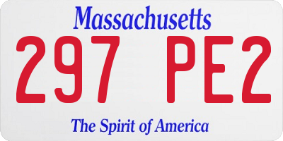 MA license plate 297PE2