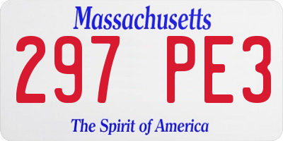 MA license plate 297PE3