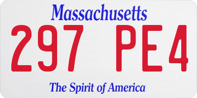 MA license plate 297PE4