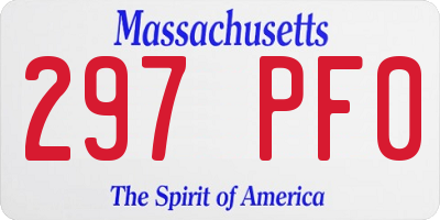 MA license plate 297PF0
