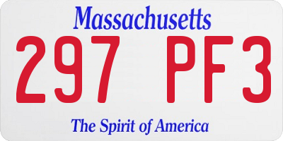 MA license plate 297PF3