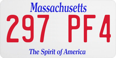 MA license plate 297PF4