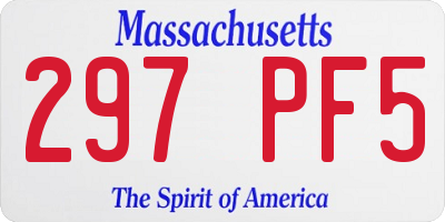 MA license plate 297PF5
