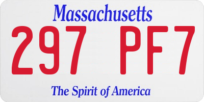 MA license plate 297PF7
