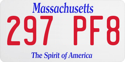 MA license plate 297PF8