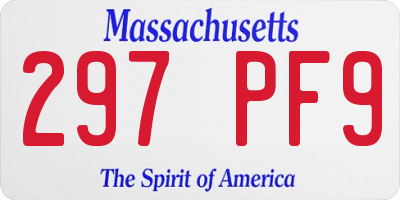 MA license plate 297PF9