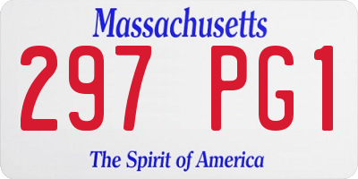 MA license plate 297PG1