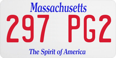 MA license plate 297PG2