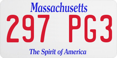 MA license plate 297PG3