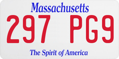 MA license plate 297PG9