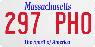 MA license plate 297PH0