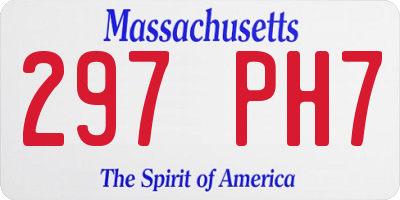 MA license plate 297PH7