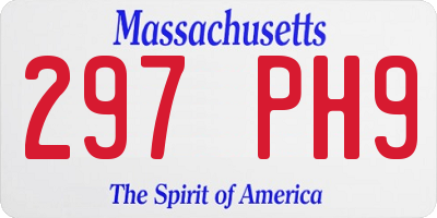 MA license plate 297PH9
