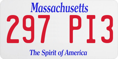 MA license plate 297PI3
