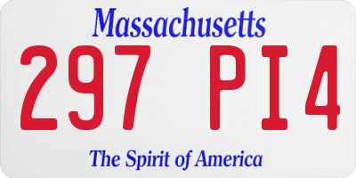 MA license plate 297PI4