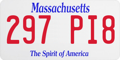 MA license plate 297PI8
