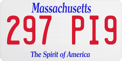 MA license plate 297PI9
