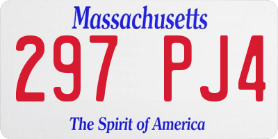 MA license plate 297PJ4