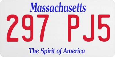 MA license plate 297PJ5