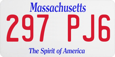 MA license plate 297PJ6