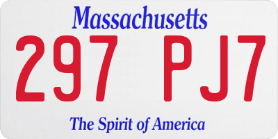 MA license plate 297PJ7
