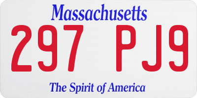 MA license plate 297PJ9