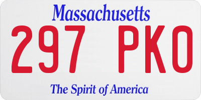 MA license plate 297PK0