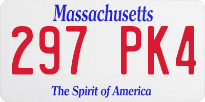 MA license plate 297PK4